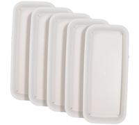 HANABASS 5 Pièces Bac à Eau rectangulaire Plateau de Soucoupe végétal planteur Pot Entre Porte Vetement Soucoupe rectangulaire pour Plantes Jardinière rectangulaire Beige
