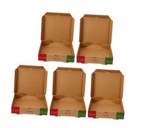 HANABASS 5 Pièces Boîtes à Pizza Pliables Carton Ventilé pour Restauration Emballage Alimentaire Anti-humidité et Graisse pour Emporter
