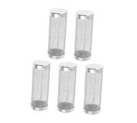 HANABASS 5 Pièces Filtre Aquarium Acier Inoxydable Maille de Protection pour Pompe Entrée Filtre Préliminaire Cylindrique Filet Anti-débris avec Diamètre Intérieur pour Poissons et