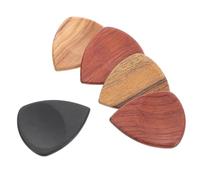 HANABASS 5 Pièces Médiators Bois pour Guitare Lot Design Ergonomique Bois Massif pour Performances et Enregistrements