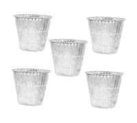 HANABASS 5 Pièces Papier d'aluminium jetable seaux de Nourriture Gril lèchefrite casseroles en Papier d'aluminium Seau à appâts Seau Rond pour Barbecue Feuille d'aluminium