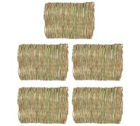 HANABASS 5 pièces Tapis Herbe Tressé pour Petits Animaux de Matelas à Mâcher pour Lapin et Accessoire Confortable et Sain pour Rongeurs et Oiseaux