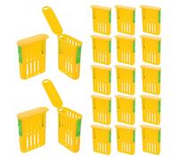 HANABASS 50 Pièces Cage à Reine des Abeilles en Plastique, Boîte D'élevage D'abeilles Jaune, pour Élevage et Isolement, Légère, pour Apiculteurs Professionnels et Amateurs