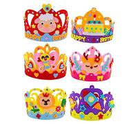 HANABASS 6 ensembles Kit DIY Couronnes Danniversaire Garçon Fille Matériaux pour Création Chapeaux Fête Garçons Filles Accessoires de Couronne Vide pour Activités Manuelles