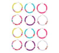 HANABASS 6 paires Boucles Oreilles Bohèmes Argile Polymère Légères et Étanches Colorées Assorties Création Artisanale pour Femmes
