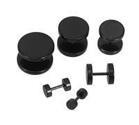 HANABASS 6 paires Boucles Oreilles Punk Acier Titane pour Hommes et Femmes Clous Ronds Petits et Faux Plugs Design Vis et Style Rock Polyvalent