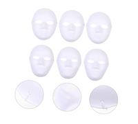 HANABASS 6 pièces Masques Blancs Papier à Peindre DIY pour Garçon Fille Masques de Fête Non Peints Accessoires Artisanaux pour Festival Masculin et Féminin