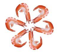 HANABASS 6 pièces Modèles de Crevettes Réalistes PVC Décoration Alimentaire Factice Légère et Portable Simulation Réaliste pour Fêtes et Vitrines Accessoires Décoratifs Polyvalents