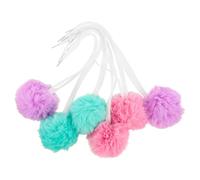 HANABASS 6 Pièces Pompons Fuzzy avec Grelots pour Lacets de Patins à roulettes et Glace Accessoires Décoratifs Colorés Artificielle Attaches Robustes pour Patinage Sécurisé et Personnalisé