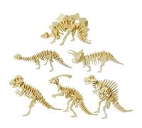 HANABASS 6 pièces Puzzle Bois Dinosaures Éducatif Pédagogique pour Garçon Fille Modèle Animal Mignon Améliore Coordination Œil Main et Aux Couleurs