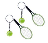 HANABASS 6 pièces Set de Porte Clés Pendentifs Tennis et Raquette Colorés Décoratifs pour Créatif Or Vert Rouge Bleu