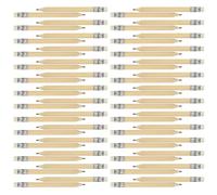 HANABASS 60 Pièces Crayon en Bois Brut 10cm Gomme, Petit Modèle Rond | Écriture Fluide, Prise en Main Confortable, Lot D’une Pièce, pour Débutants et Enseignants