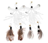 HANABASS 6Pièces Baguette pour Chat avec Têtes de Rechange Accessoires Interactifs pour Satisfaire Instinct de Jeu Félins