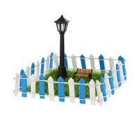 HANABASS 7 Pièces Miniature Décor de Jardin Lampe de Rue et Chaise de Parc pour Micro Paysage Ornements de Jardin Compact et Vivid Décoration Artistique pour Cour et pour