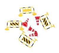 HANABASS 8 pièces Barrières de Circulation Miniatures Jouets Éducatifs de Signalisation Routière Colorés Routiers et pour Garçon Fille Apprentissage Ludique Sécurité Routière