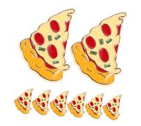 HANABASS 8 Pièces Broche Cartoon Pizza Alliage Épingles Mignonnes pour Vêtements Sacs et Chapeaux Accessoires Stylés pour Fêtes et Tenues Décontractées