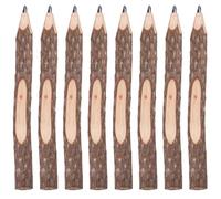 HANABASS 8 Pièces Crayons en Bois Rustiques à Grosse Brindille, Matériau Bois Naturel, Couleur Café, pour Croquis en n Plein Air ou Présents de Mariage