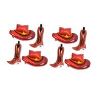 HANABASS 8 Pièces Décorations de Fête Western Ballons Aluminium Chapeau Cowboy pour Anniversaire Ambiance Western