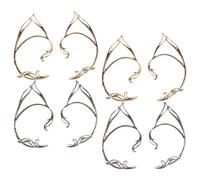 HANABASS 8 pièces Elf Ear Non-piercing Clip Earrings Set Minimalist Fairy Ear Wraps For Women And Left Right Mix Stylish Accessory For Cosplay And Festivals