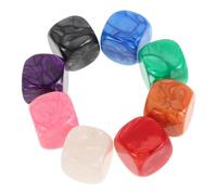 HANABASS 8 pièces Lot de Dés Acryliques Colorés à Motif Bords Arrondis Cubes Vierges pour Jeux de Société Calculs Mathématiques et Loisirs Créatifs DIY