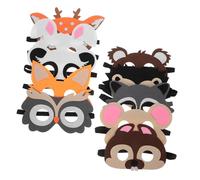 HANABASS 8 Pièces Masque Animaux Feutre de Masques Owl Giraffe Rabbit Panda Squirrel Bear Hedgehog Fox Décorations de Fête pour Garçon Fille pour Anniversaire et Halloween