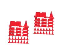 HANABASS 80 Pièces Mini Road Safety Cones and Street Signs Playset for Plastic Traffic Barricades Educational Toy for Pretend Urban Planning and Construction