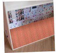 HANABASS 9 Pièces Autocollants Muraux pour Maison de Poupée Rouge Brique Peint Miniature Réaliste Facile à Découper et Coller Décoration DIY pour Intérieur Maison Poupee