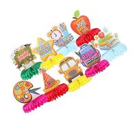 HANABASS 9 pièces Décorations Fête Nid Abeille Jours École Décorations Table Légères Facile à Installer pour Centre de Table Anniversaire Scolaire