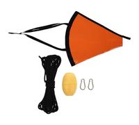 HANABASS Ancre de Bateau PVC Orange 60 CM avec Chaussette de Dérive et Bouée-Ballon Haute Visibilité Ligne de Remorquage Robuste pour Kayak Bateau Pneumatique et Voilier Frein de Mer