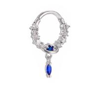 HANABASS Anneau de Nez Acier au Titane Spirale Forme Lune Bleu Acier Bijou de Piercing au Nez pour Femmes Accessoire Corps Léger et Solide Usage Quotidien
