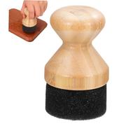 HANABASS Applicateur De Cire ’Huile pour Planches à Découper en Bois - La Cuisine - 5x5x8,5 Cm - Bambou Naturel Et Éponge - Multifonction pour Lubrification Et Entretien