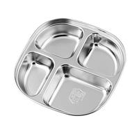 HANABASS Assiette Compartimentée Acier Inoxydable Plateau Repas Divisé Assiette Multi-Compartiments
