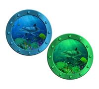 HANABASS Autocollants Muraux Océan Décalcomanie Murale Mer Autocollant Motif Dessin Animé Décoration Murale Animaux Marins Sticker Mural Thème Océan