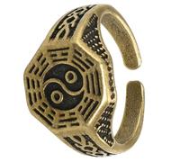 HANABASS Bague Unisexe en Laiton Design Taï Chi Rétro Forme Attrayante, Confortable Mariage ou Club, Bijou Chinois Stylé et Ajustable