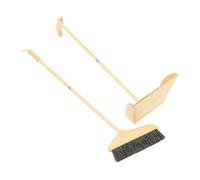 HANABASS Balai et Pelle à Poussière à Long Manche en Poils de Sanglier Doux, Manche en Pin Naturel, Kit de Nettoyage Maison pour Sols, Chambre et Espaces Étroits, Ensemble 2 Pièces Robuste