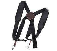 HANABASS Bandoulière Double Ajustable en Polyester et Cuir pour Djembé Adulte, Sangle Épaisse Confortable pour Tambour Africain, Accessoire de Transport Solide pour Percussion, Noir