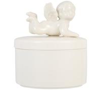 HANABASS Boîte à Bijoux et Résistant aux Couvercle en Céramique Blanche Coffret Ange Délicat Ornement de Bureau ou Accessoire Photo