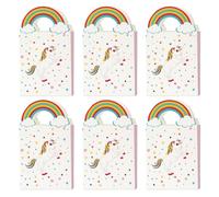 HANABASS Boîte à Bonbons Licorne en Papier Écologique 24 Pièces Paquet à Main Pliable Multicolore pour Fête Anniversaire Rangement Gourmand et Décoration Fantaisie