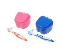 HANABASS Boîte à Dentier Portable avec Brosse Douce Étui Respirant et Léger pour Prothèses Dentaires et Appareils Orthodontiques pour Adultes Usage Voyage et Quotidien