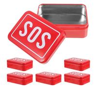 HANABASS Boîte D'urgence à Pilules en Fer Compacte Rouge, Petit Pilulier de Poche Portable, Accès Rapide, pour Trekking et Aventures en Plein Air, Boîte de Rangement Sos pour Outils