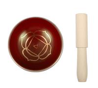 HANABASS Bol Chantant Tibétain Cuivre avec de pour Relaxation et Décoration Couleur Rouge Outil Multi Fonctionnel pour Yoga