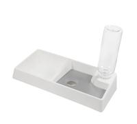 HANABASS Bol De Chat d'eau Potable Automatique Bouteille De Distributeur d'eau Bol d'alimentation pour Animaux De Compagnie Gamelles Double Chien Chat Abreuvoir Automatique Blanche Abdos