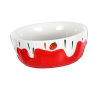 HANABASS Bol de Nourriture en céramique pour Hamster Bols de Chiots Bol d'alimentation du Hamster Bol à Lapin Plat d'eau pour Hamster Bol de Rat Plats de Lapin Rouge