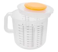HANABASS Bol Mélangeur Poignée Confortable avec Couvercle Gradué, 2,5 L | Plastique Blanc Transparent, Usage Pâtisserie Cuisine, Accessoire de Mesure Pratique, Format Domestique