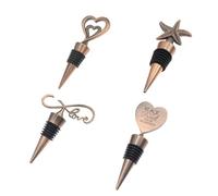 HANABASS Bouchon de Bouteille en Alliage de Cœur 2pcs, Bouchon de Vin Réutilisable, pour Mariage et Fête, Style Créatif et Élégant