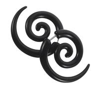 HANABASS Boucles D’Oreilles Asymétriques Spirale en Acier Inoxydable Faux Élargisseurs Spirale Forme Aile Petite Taille Légères et Confortables Bijoux Punk Gothique pour Femmes et
