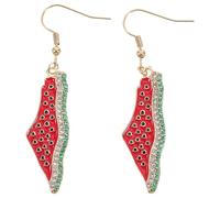 HANABASS Boucles d'oreilles femme dorées forme de pastèque avec cristaux boucles d'oreilles bohémiennes pour soirée mariage et plage bijoux fruités