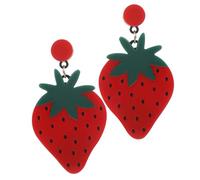 HANABASS Boucles D'oreilles Goujon Fraise en Alliage Coloré, Boucles D'oreilles Mignonnes pour Femmes, Bijoux Fruités Quotidiens et Fête, Paire Unique et Légère