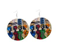 HANABASS Boucles Oreilles Bois Naturelles Géométriques pour Femmes Légères et Esthétiques Bijoux Africains Faits Main Cadeau Anniversaire et Petite Amie