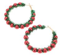 HANABASS Boucles Oreilles de Danse Clochettes de Sapin Rouge Festif pour Femmes Bijoux de Noël Boucles Oreilles de Fête Grelots pour Femmes